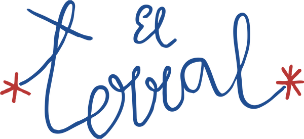 El Terral brand logo in blue cursive script with red star accents on transparent background